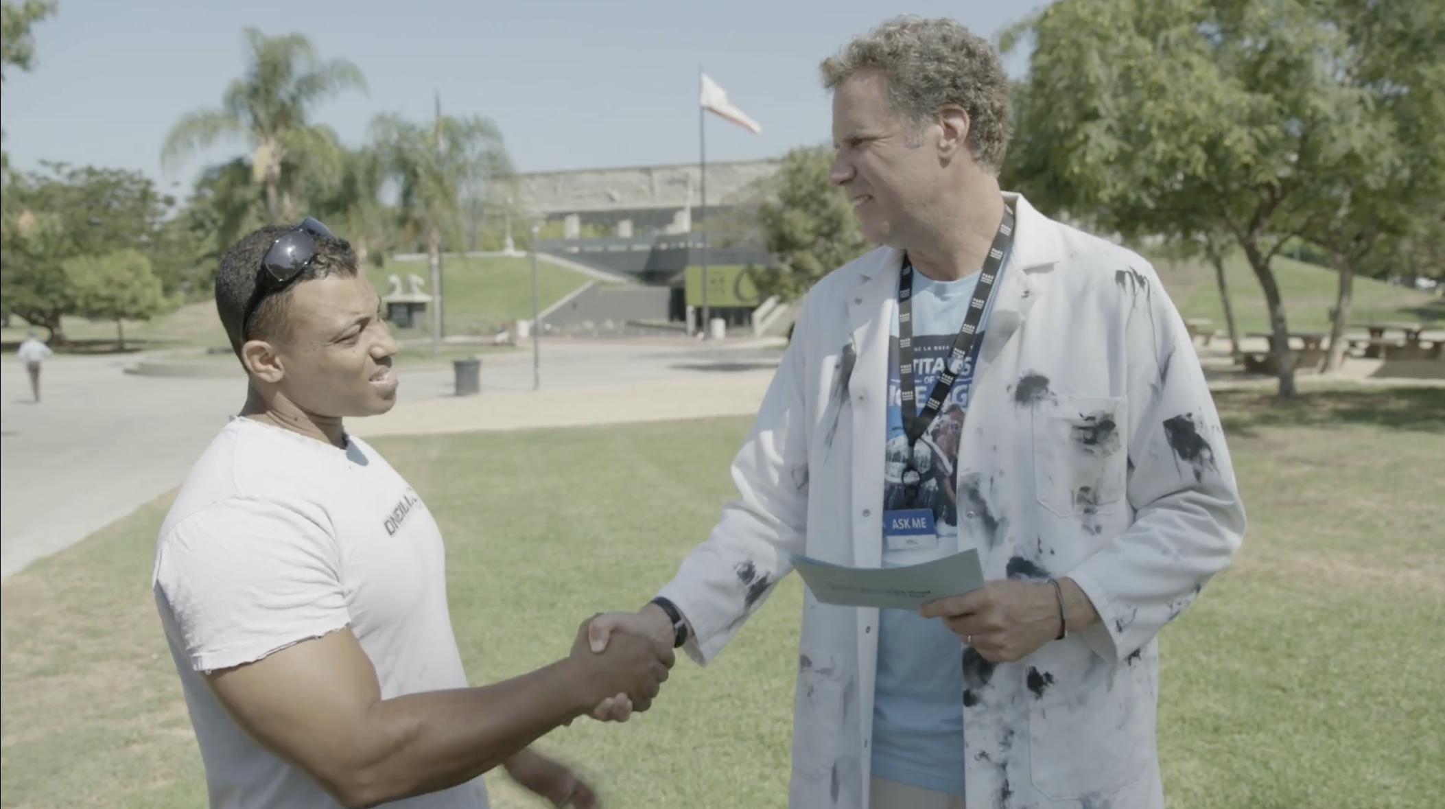 Will Ferrell and Curtis talk muscles